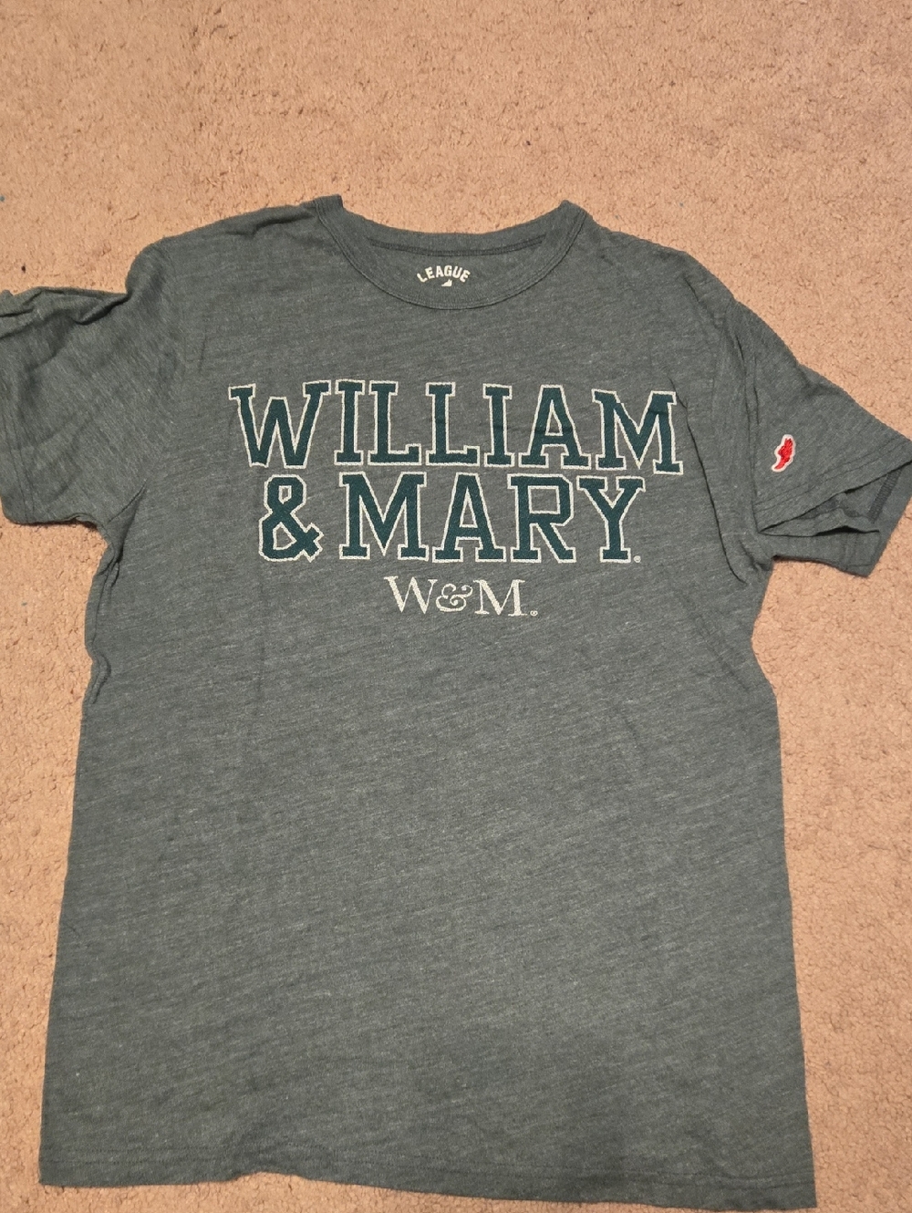League William & Mary Heather Gray Graphic Tee Small